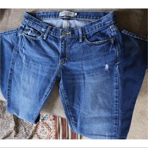 ABERCROMBIE & FITCH-DISTRESSED JEANS-STRAIGHTLEG👖